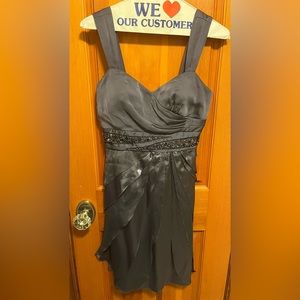 Adrianna Papell Purple Beaded Fit and Flare Skater Mini Dress Cocktail/Party